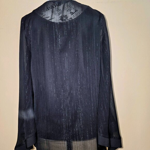Star by Julien Macdonald Black Shimmer Wrap Blouse – Size 10 - Picture 4 of 6